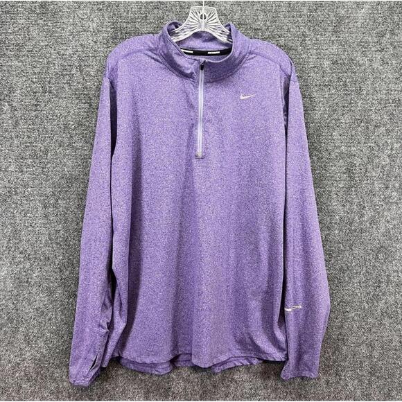 Nike Dri Fit Element 1/2 Zip LS Pullover Mens Large Running Performance Purple - Picture 3 of 4